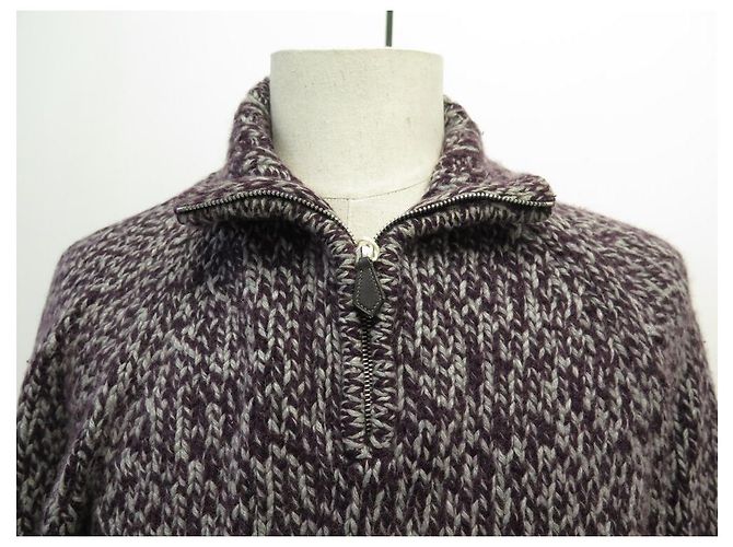 Hermès PULL HERMES WESTE TRUCKERKRAGEN MOULINE H427320HAFYLA GRÖSSE L 54 SWEAT Grau - Ansicht 2
