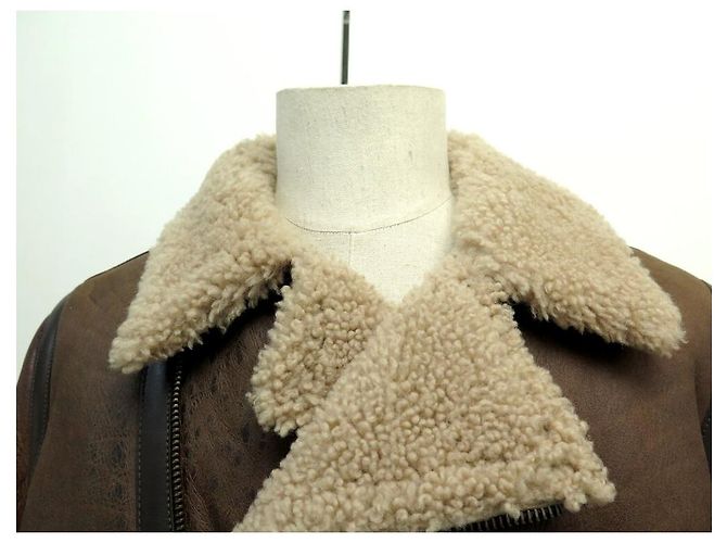 NEW BELSTAFF DANESCROFT BOMBER JACKET SIZE L 52 LEATHER SHEARLING COAT - view 2