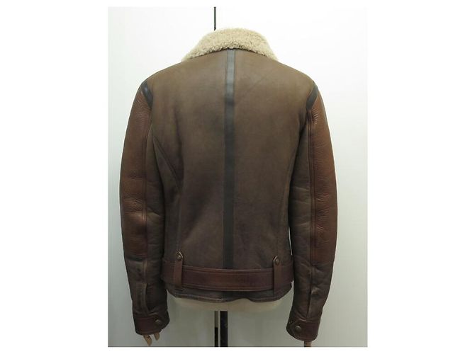 NEW BELSTAFF DANESCROFT BOMBER JACKET SIZE L 52 LEATHER SHEARLING COAT - view 3