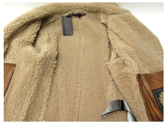 NEW BELSTAFF DANESCROFT BOMBER JACKET SIZE L 52 LEATHER SHEARLING COAT - view 4