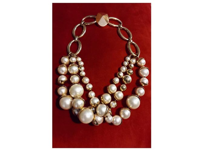 Collana Christian Dior in Perle Dorata D'oro - vista 2