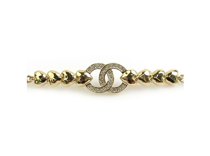 Collana in metallo dorato e strass Chanel D'oro - vista 3