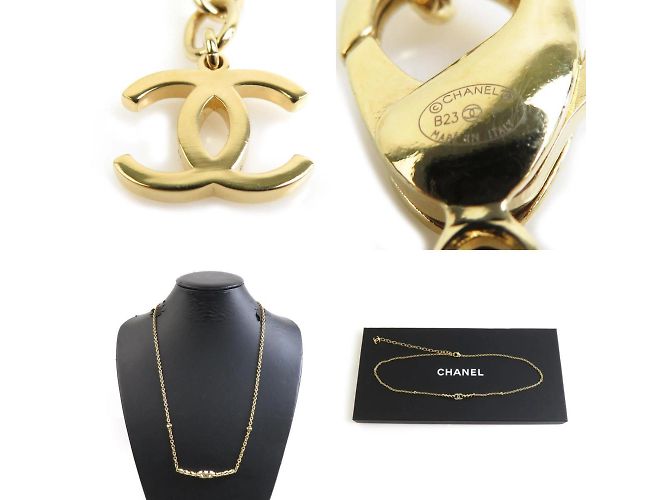 Collana in metallo dorato e strass Chanel D'oro - vista 5