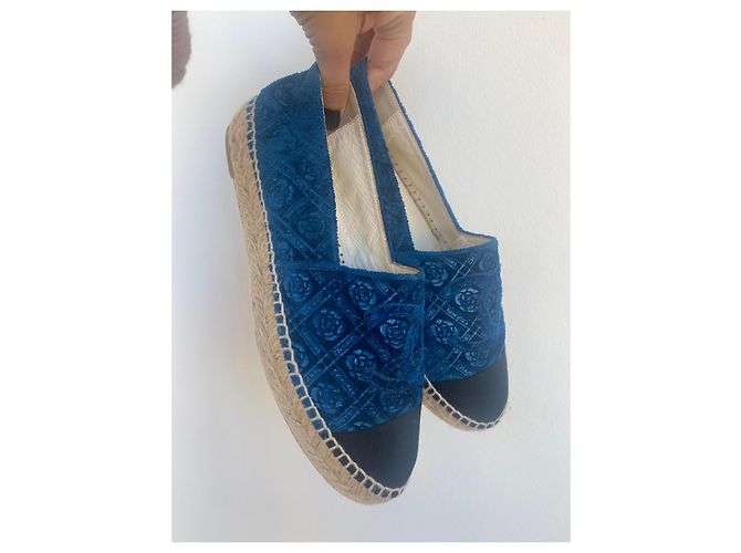 Espadrillas Chanel in velluto blu Taglia 37 - vista 2