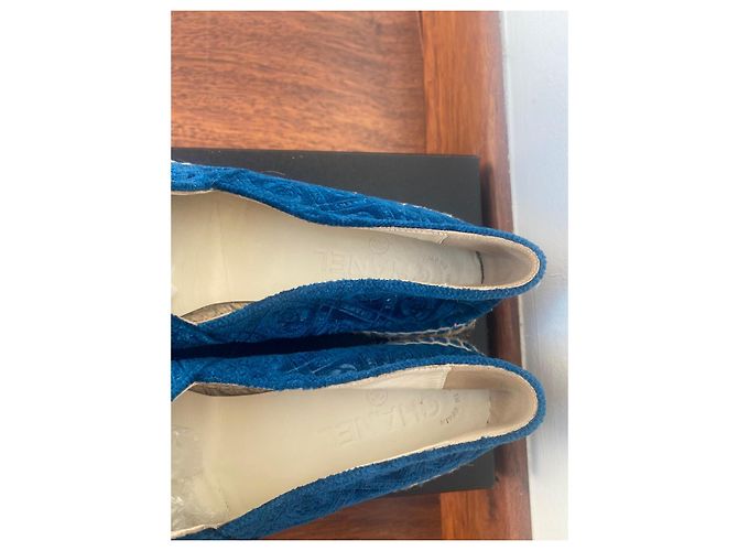 Espadrillas Chanel in velluto blu Taglia 37 - vista 5