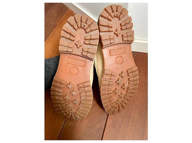Stivaletti Timberland Beige in Pelle e Pelliccia Bianco sporco - vista 15