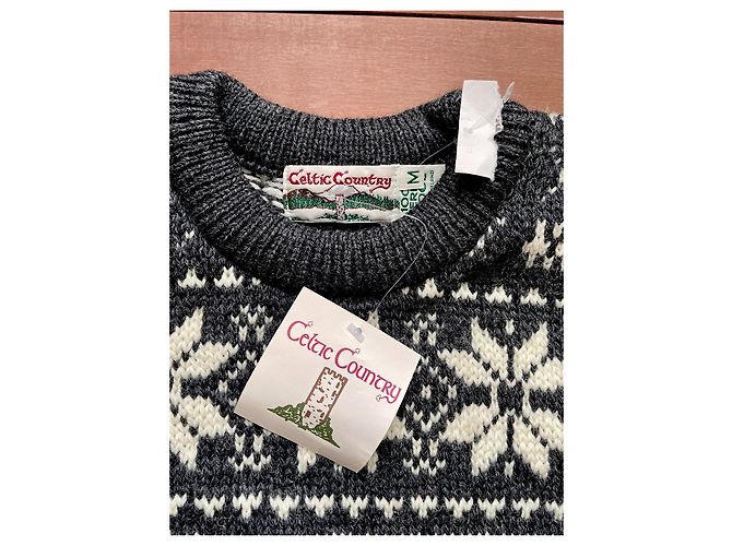 Autre Marque Pull Jacquard Celtic Country White Grey Dark grey - view 2