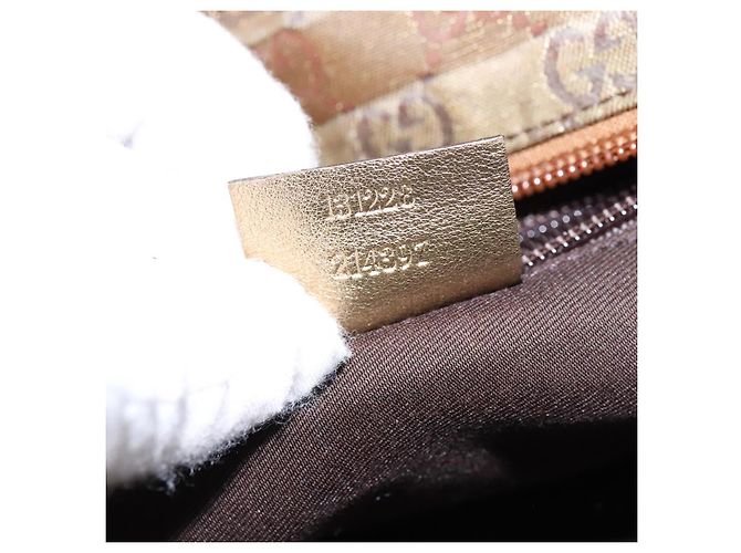 Borsa a mano GUCCI GG Crystal Sherry Line Grigio Oro Marrone 131228 Auth bs21155 D'oro - vista 12