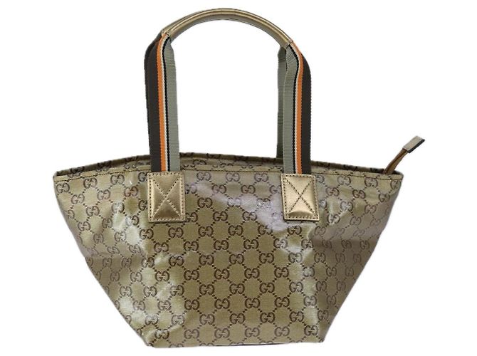 Borsa a mano GUCCI GG Crystal Sherry Line Grigio Oro Marrone 131228 Auth bs21155 D'oro - vista 2
