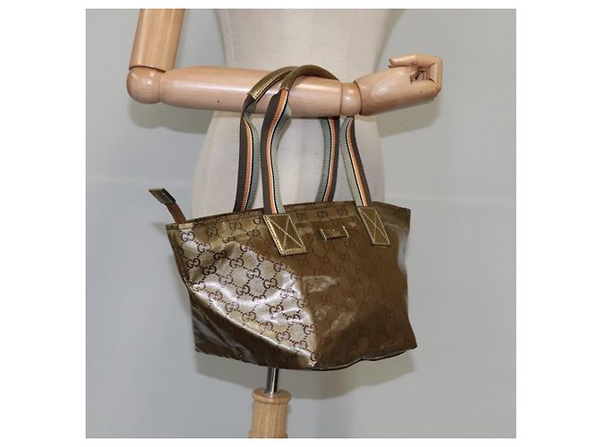 Borsa a mano GUCCI GG Crystal Sherry Line Grigio Oro Marrone 131228 Auth bs21155 D'oro - vista 21