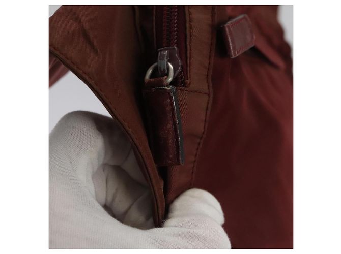 Borsa a Spalla PRADA in Nylon Rosso Argento Autentica ti2546 - vista 10