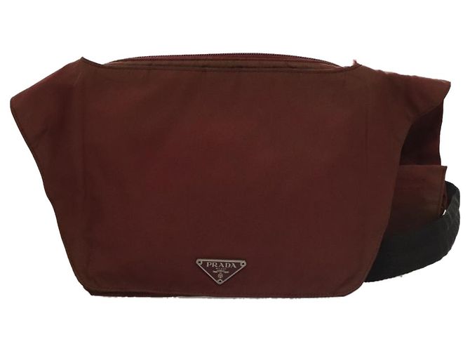 Borsa a Spalla PRADA in Nylon Rosso Argento Autentica ti2546 - vista 2