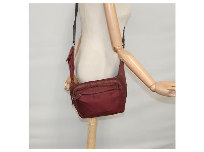 Borsa a Spalla PRADA in Nylon Rosso Argento Autentica ti2546 - vista 26