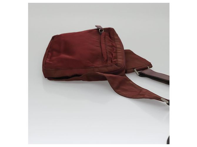 Borsa a Spalla PRADA in Nylon Rosso Argento Autentica ti2546 - vista 3