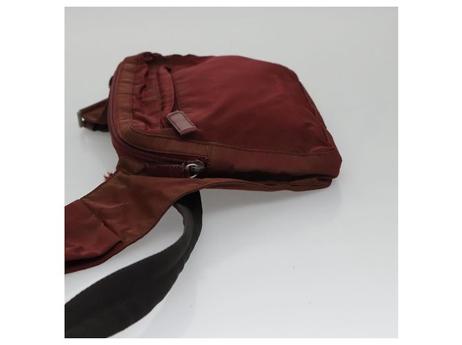 Borsa a Spalla PRADA in Nylon Rosso Argento Autentica ti2546 - vista 5
