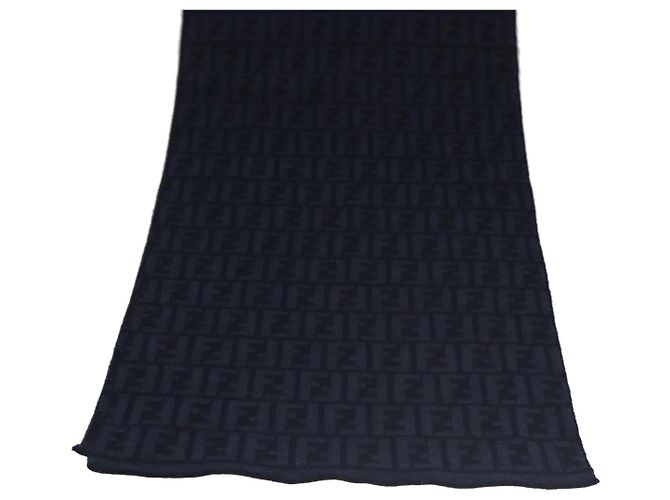 FENDI Sciarpa in Tela Zucca Lana Beige Auth am7263 - vista 4