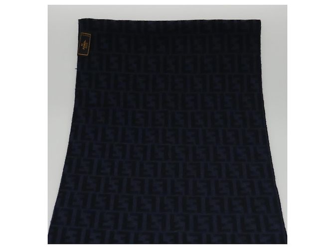 FENDI Sciarpa in Tela Zucca Lana Beige Auth am7263 - vista 9