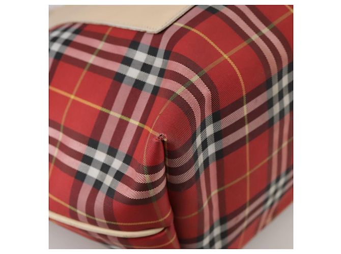 Burberry Nova Check Tote Bag aus Nylon rot Auth bs21181 - Ansicht 11