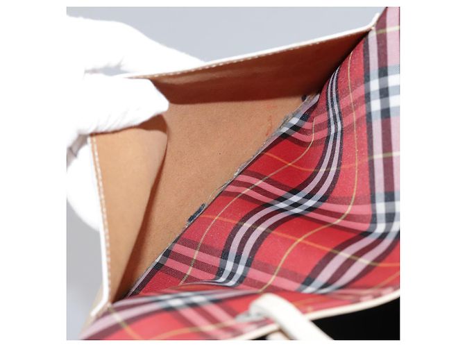 Burberry Nova Check Tote Bag aus Nylon rot Auth bs21181 - Ansicht 21