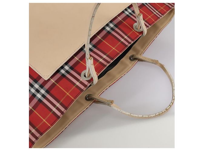 Burberry Nova Check Tote Bag aus Nylon rot Auth bs21181 - Ansicht 6