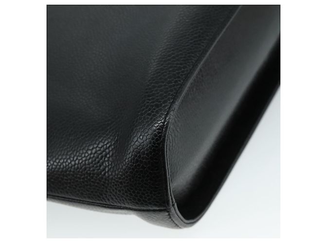 CHANEL Borsa a mano in pelle caviar nera CC Auth bs20918 Nero - vista 16