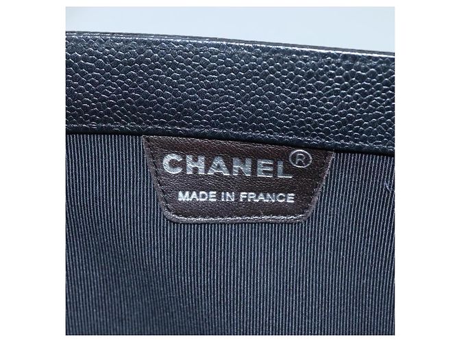 CHANEL Borsa a mano in pelle caviar nera CC Auth bs20918 Nero - vista 17