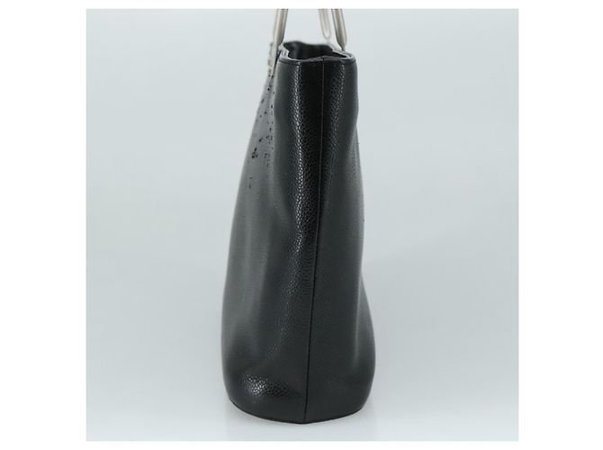 CHANEL Borsa a mano in pelle caviar nera CC Auth bs20918 Nero - vista 4