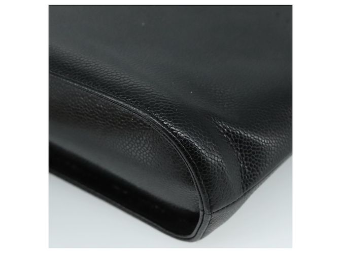 CHANEL Borsa a mano in pelle caviar nera CC Auth bs20918 Nero - vista 9