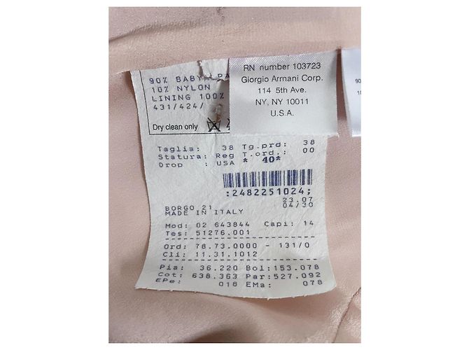Chaqueta ajustada Giorgio Armani rosa de alpaca bebé - vista 7