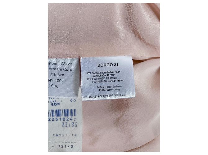 Chaqueta ajustada Giorgio Armani rosa de alpaca bebé - vista 8