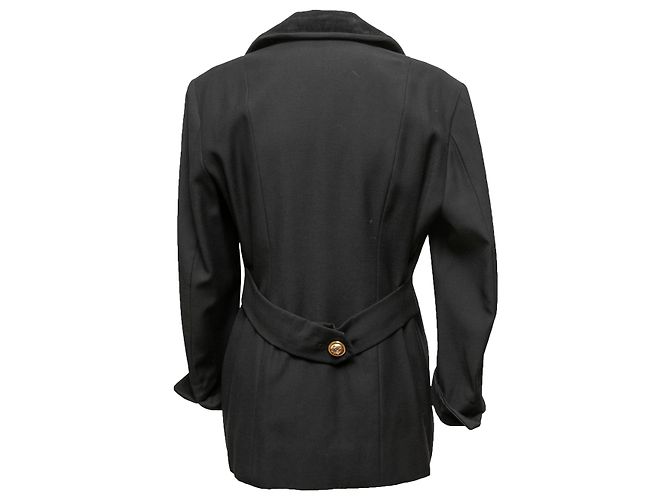 Black Moschino Cheap and Chic Wool Double-Breasted Coat Size US S/M - view 4