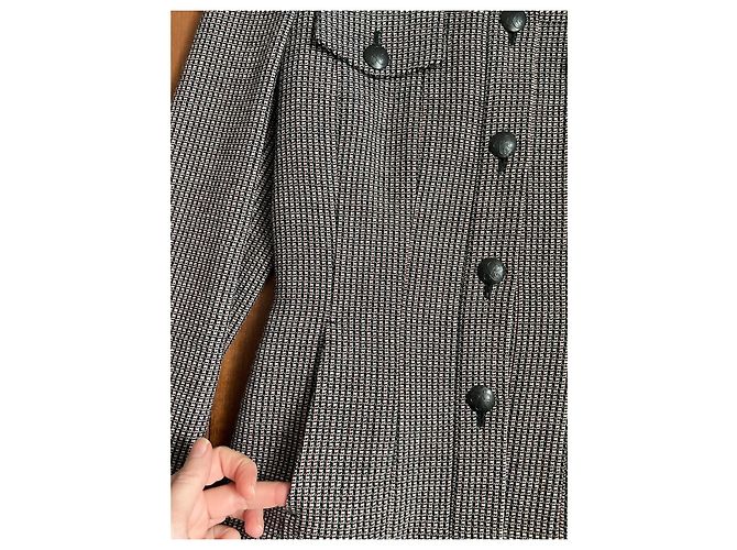 Rena Lange Wool Jacket Black Red White Geometric Pattern Size 36 - view 3