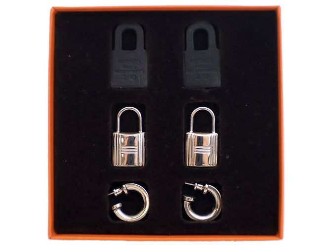 Orecchini O Kelly in Swift placcati in palladio argento Hermès - vista 10