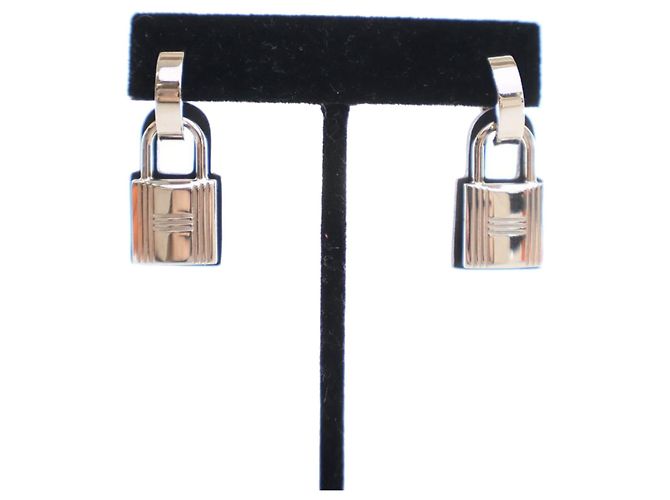 Orecchini O Kelly in Swift placcati in palladio argento Hermès - vista 5