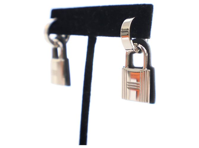 Orecchini O Kelly in Swift placcati in palladio argento Hermès - vista 6