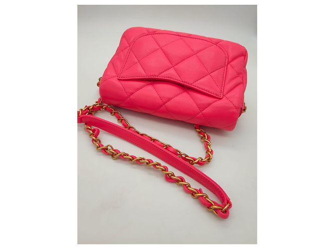 Borsa a Tracolla Chanel Cocco Love CC Heart Flap Rosa - vista 7
