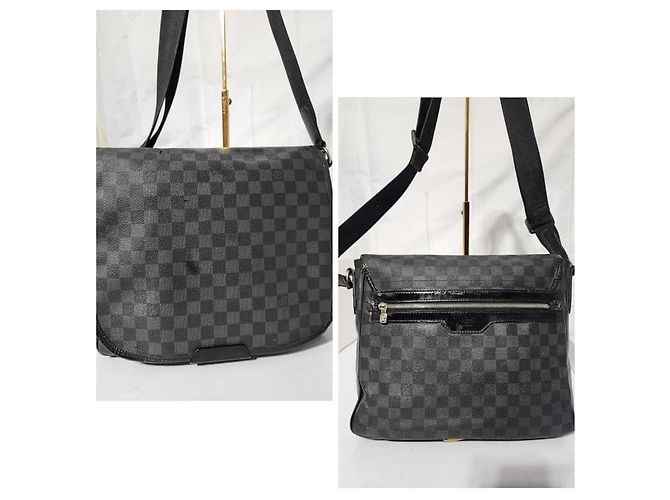 Borsa a tracolla Renzo Damier Graphite Louis Vuitton Grigio/Nero - vista 13