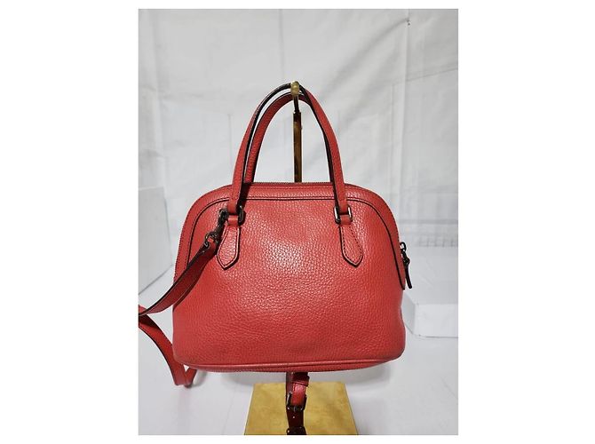 Borsa mini dome in pelle di vitello GUCCI rossa Rosso - vista 4