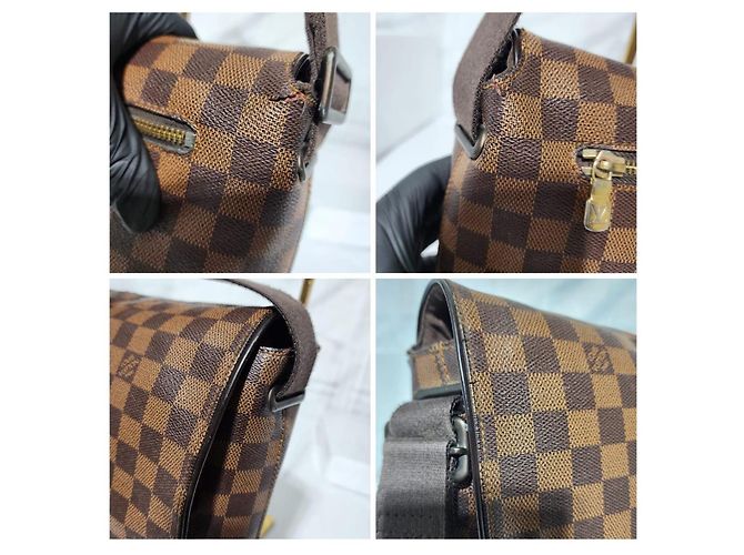 Borsa a tracolla/messenger Brooklyn MM Damier Ebene Louis Vuitton marrone - vista 10