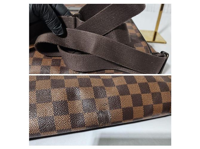 Borsa a tracolla/messenger Brooklyn MM Damier Ebene Louis Vuitton marrone - vista 11