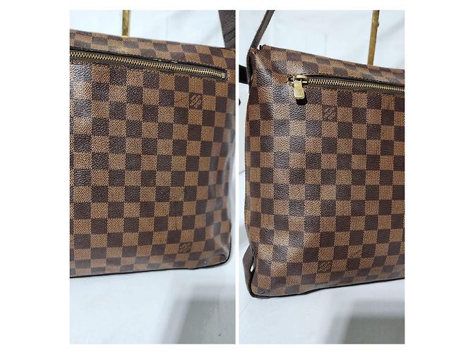 Borsa a tracolla/messenger Brooklyn MM Damier Ebene Louis Vuitton marrone - vista 12