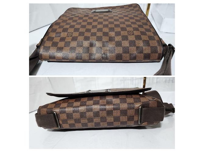 Borsa a tracolla/messenger Brooklyn MM Damier Ebene Louis Vuitton marrone - vista 14