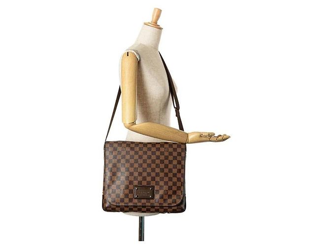 Borsa a tracolla/messenger Brooklyn MM Damier Ebene Louis Vuitton marrone - vista 3