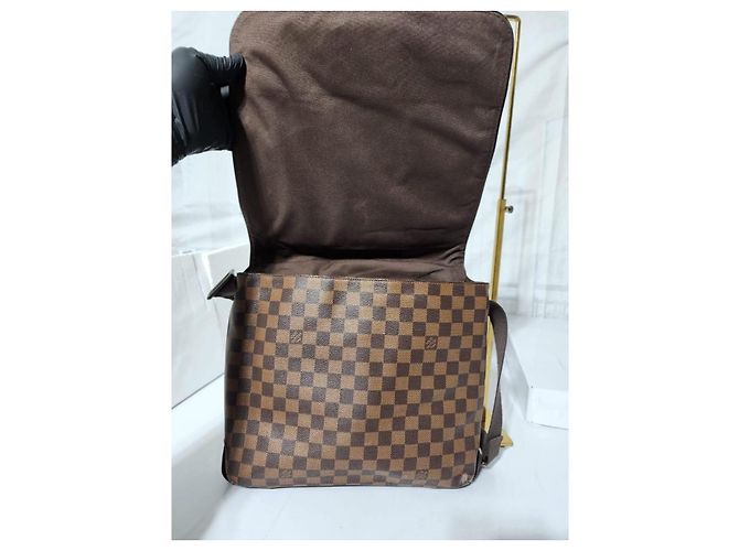 Borsa a tracolla/messenger Brooklyn MM Damier Ebene Louis Vuitton marrone - vista 8