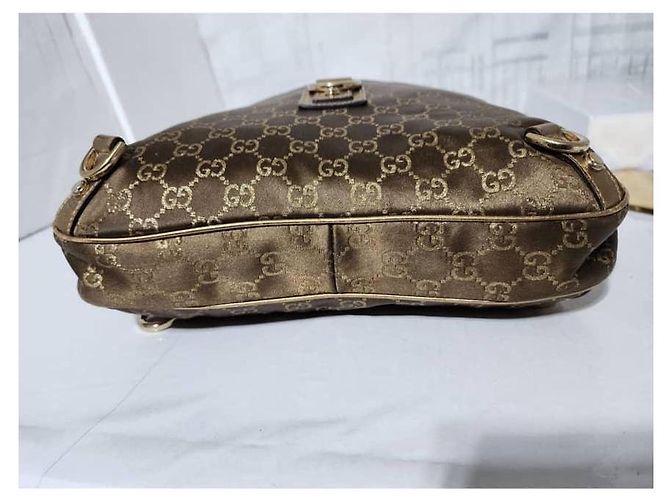 Bolso hobo mediano D-Ring Abbey de tela GG de GUCCI oro Dorado - vista 13