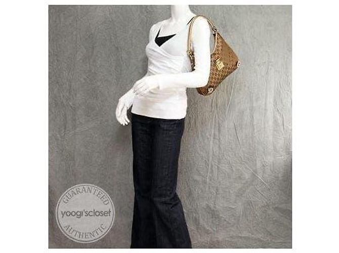 Bolso hobo mediano D-Ring Abbey de tela GG de GUCCI oro Dorado - vista 3