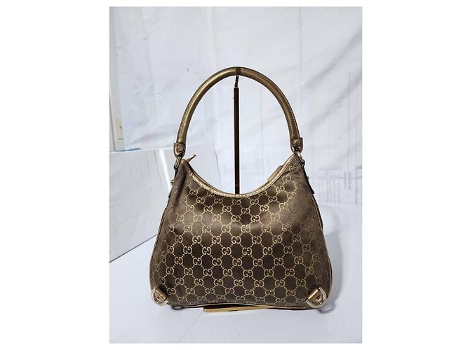 Bolso hobo mediano D-Ring Abbey de tela GG de GUCCI oro Dorado - vista 4