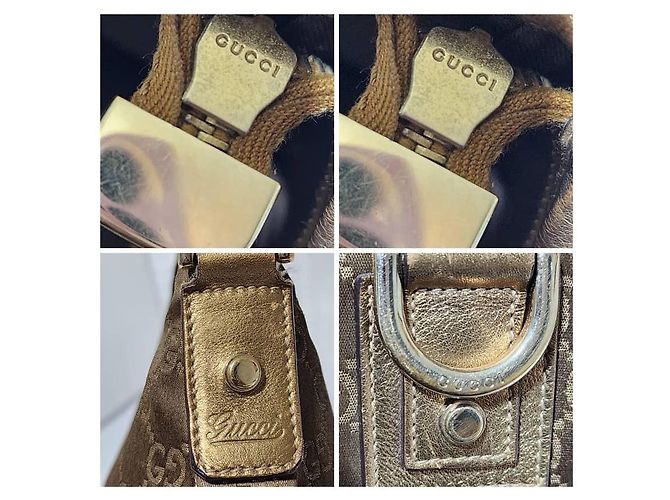 Bolso hobo mediano D-Ring Abbey de tela GG de GUCCI oro Dorado - vista 7