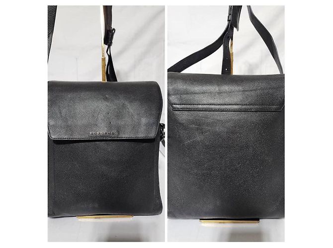 Borsa messenger/crossbody Shaldon in pelle nera di Burberry Nero - vista 12