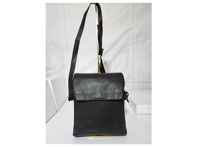 Borsa messenger/crossbody Shaldon in pelle nera di Burberry Nero - vista 3